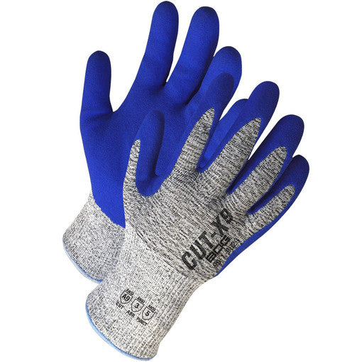 CL99-1-9629-XL-Ble/Gry Gloves-BDG HPPE Cut Resistant Sandy Nitrile Palm