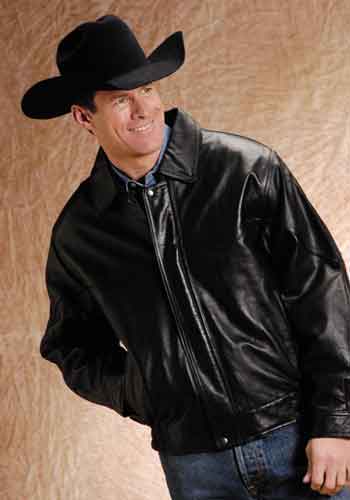 CL03-097-0199-0035-L-Black Jacket Men's Leather "Old West"