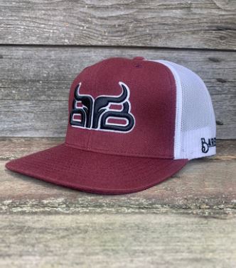 CLCAP2-O/S-Maro/Wht Baredown Cap- Flat