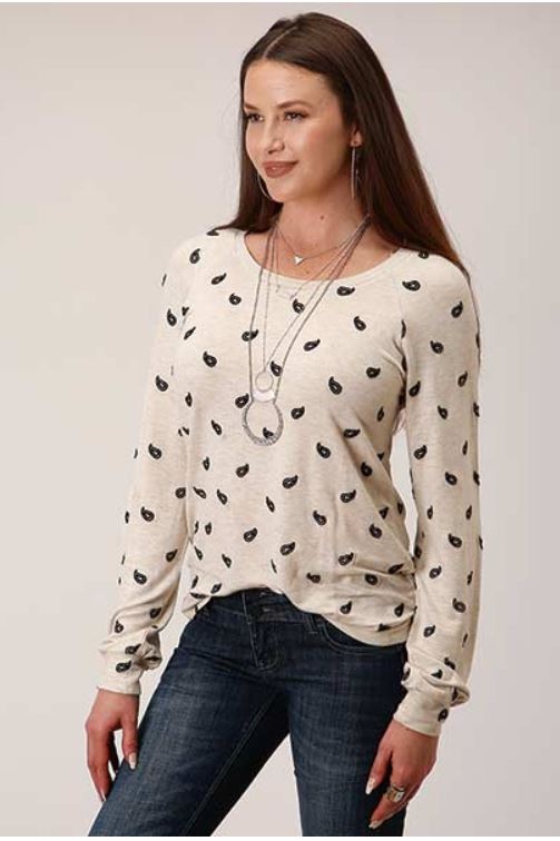 CL03-038-0513-1041 Ladies L/S Shirt All Over Embroidery