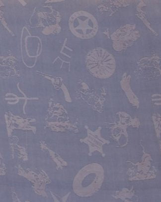 CLSCRFLOGO--Silver Scarf 100% Silk Cowboy Logo