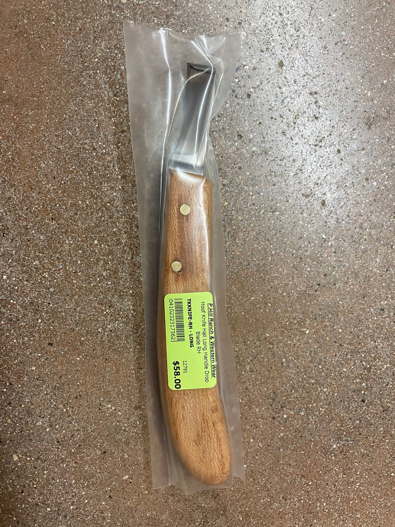 TKKNIFE-RH-LONG Hoof Knife Long Handle Drop Blade RH