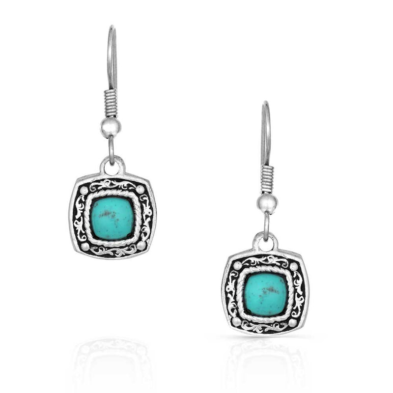 BGER1263 Earrings - Antique Silver/Turquoise