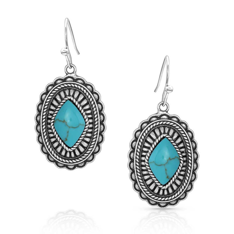 BGER5035 Earrings - Turquoise Magic Stamped