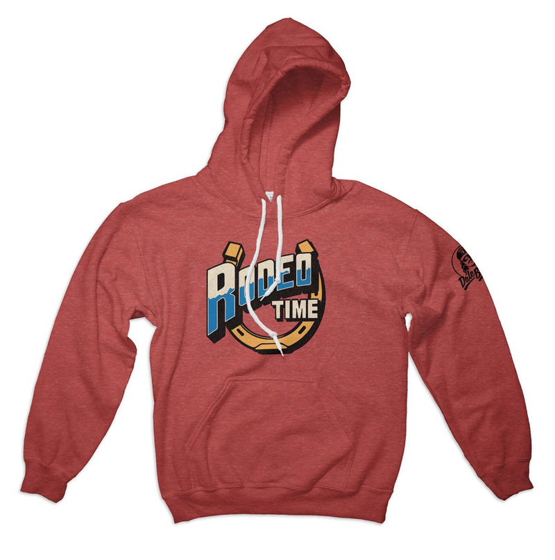 CLHORSESHOERT-L-Red Dale Brisby - Hoodie - Rodeo Time Horseshoe