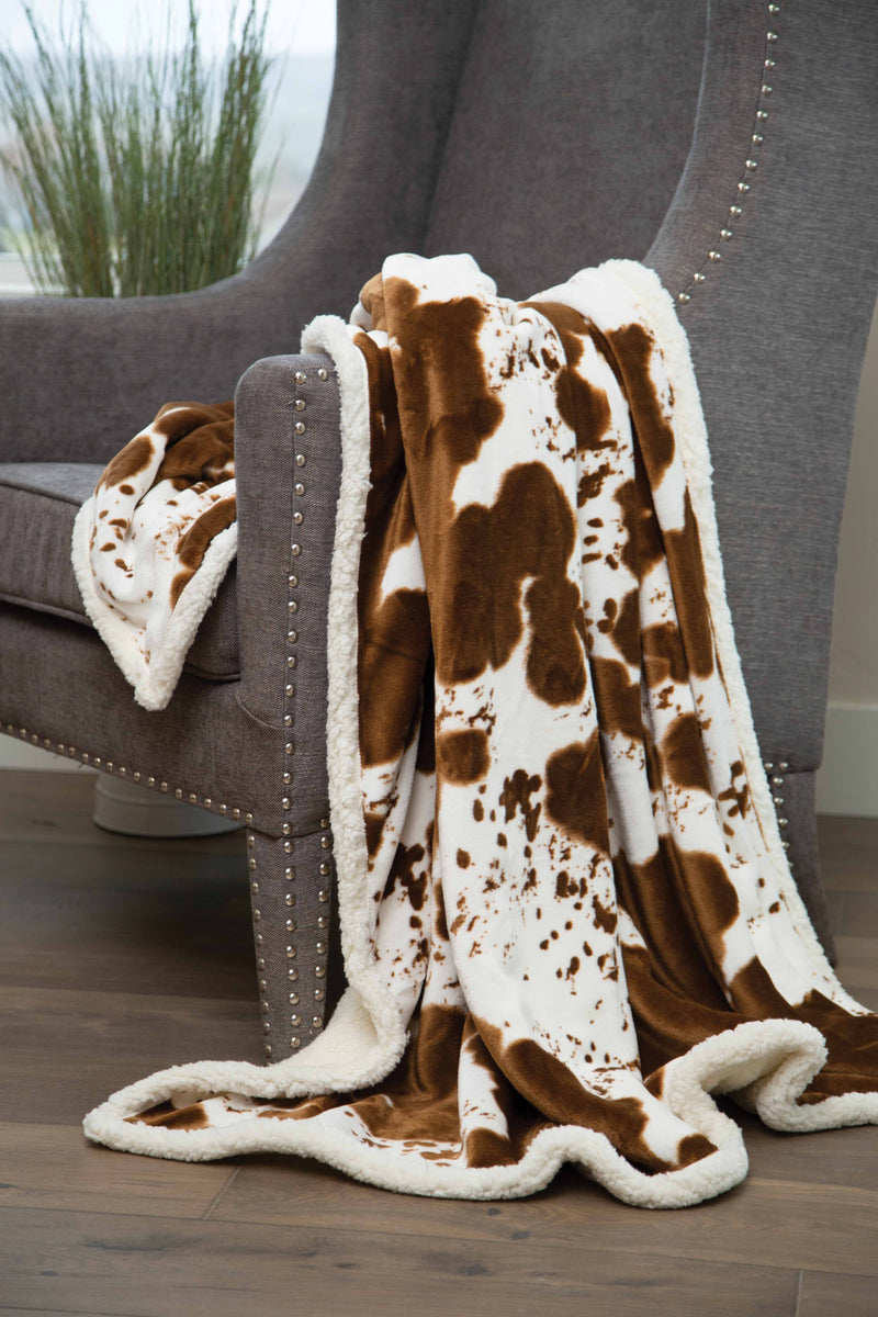 BGJP880 Plush Throw Cowhide