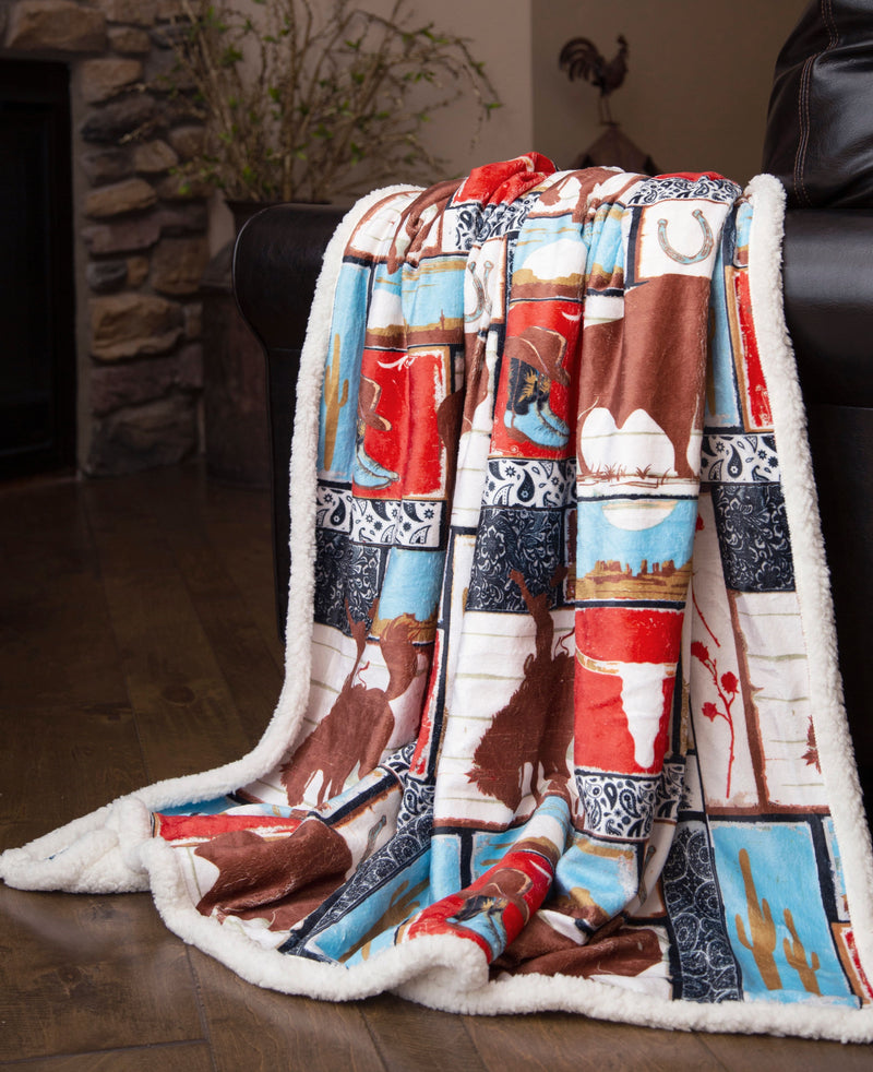 BGJW260 Plush Throw Wrangler "Vintage Western Show"