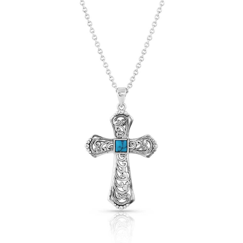 BGNC5125 Necklace - Cathedral Curves Silver Cross