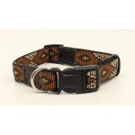 PS9307602-S-M-Bown Dog Collar 3/4" Woven Lg Diamond