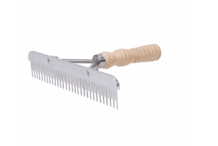 AC65259-88  Comb Fluffer Blunt Tooth S.S. c/w Wood Handle