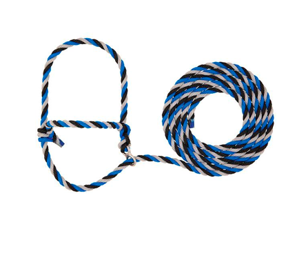 AC35-7910--H45 Halter Breaking Poly Rope - Blue / Black / Grey