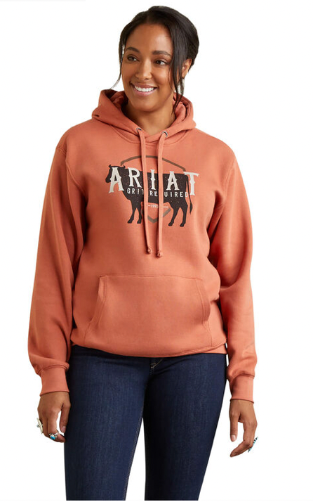 CL10041645 Womens Real Branded Logo Hoodie Aragon "Grit Required"
