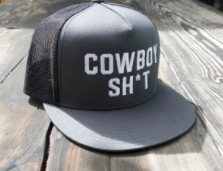 CL006 Cowboy Sh*t Cap- HERBERT (Grey, Black & White Letters)