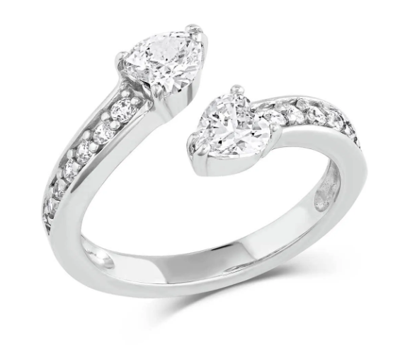 BGRG5244 Ring - Hearts Spooning - One Size