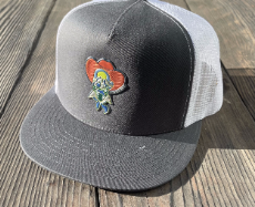 CL039C Cowboy Sh*t Cap- Flat Brim- Rocky I- Charcoal/White