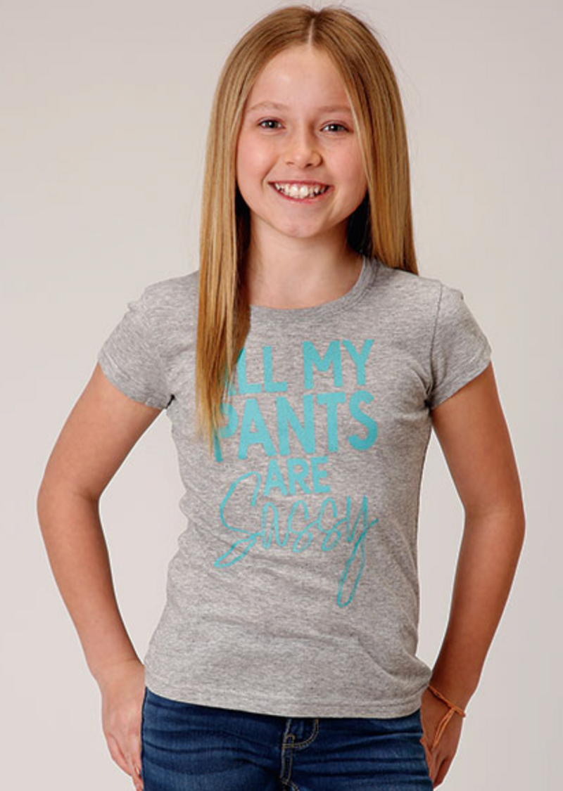 CL03-009-0514-2043 Girls S/S Shirt Jersey Knit "All My Pants Are Sassy"