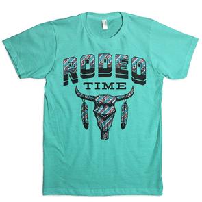 CLRODEOTIME-M-Turquois Dale Brisby - Ladies T Shirt - Tribal Rodeo Time