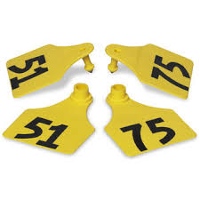ACFLXNUM-51-75-Yellow Allflex Maxi Numbered Tags 25's