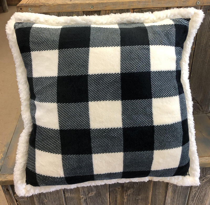 BGJP713-P Pillow Plush "Lumberjack Plaid" Blk/Wht