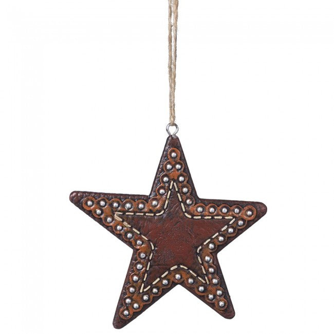 BG91-1096 Ornament Star Leather Look w/Studs