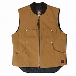 CL193716-XL-Brown Vest Tough Duck Quilt Lined