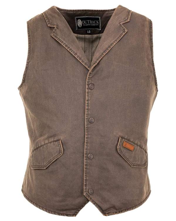 CL2835-M-Brown Vest "Arkansas" Vintage w/Collar