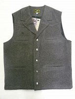 CLVC-L-Charcoal Vest-Men's Wyoming Wool Button Front