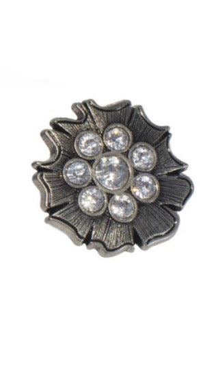 TK32-117 Conchos Antique Nickel CZ Flower