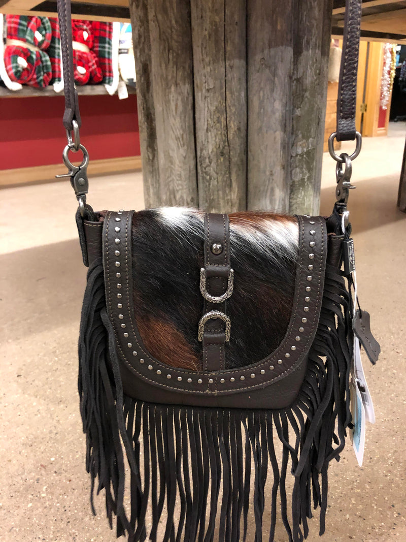 BGRLC-L107CF Crossbody - Dark Leather/Hair/Fringe