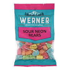BGWE80128 Werner Candy - Sour Neon Bears- 184g