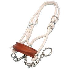 ACRCHLL Halter Rope Chain w/ Leather Nose Piece- Lrg(950-1500) Wht