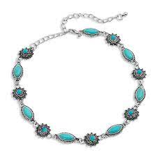 BGANC4112 Necklace Attitude - Turquoise Marq & Concho Choker