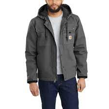CLOJ3826(103826)-XLT-Gravel Carhartt Jacket Wash Duck Sherpa Lined Relaxed Fit