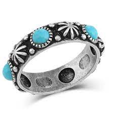 BGRG5031 Ring - StarLight Starbrite Stone Turquoise Silver