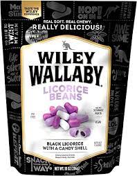 BGLIQUORICE7.5OZ--BlkBeans Licorice Wiley Wallaby