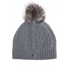 CL10350--Grey BOT Hat "Rose" w/ PomPom