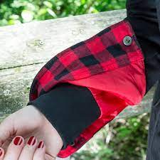 CLPF415-M-Red Blk Jacket Plaid with Lining & Hood