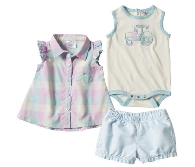 CLCG9749-24 M-SeaAngel Set 3 Piece Carhartt Bodysuit/Shorts/Plaid