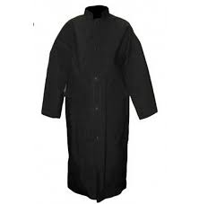 CLOWBRC-L-Blk Rain Coat - Black PVC Long