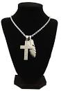BG32140 Necklace Cross/Feather 24"