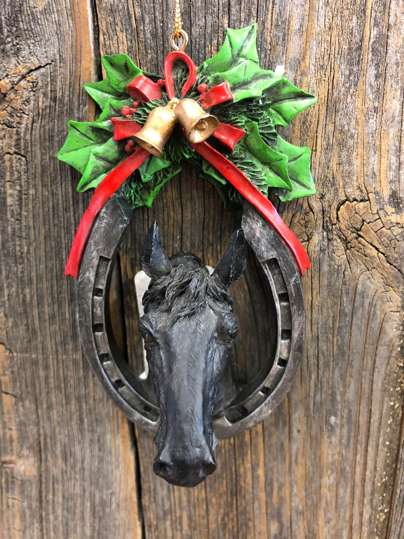 BG1431 Ornament - Christmas Horses Wreat