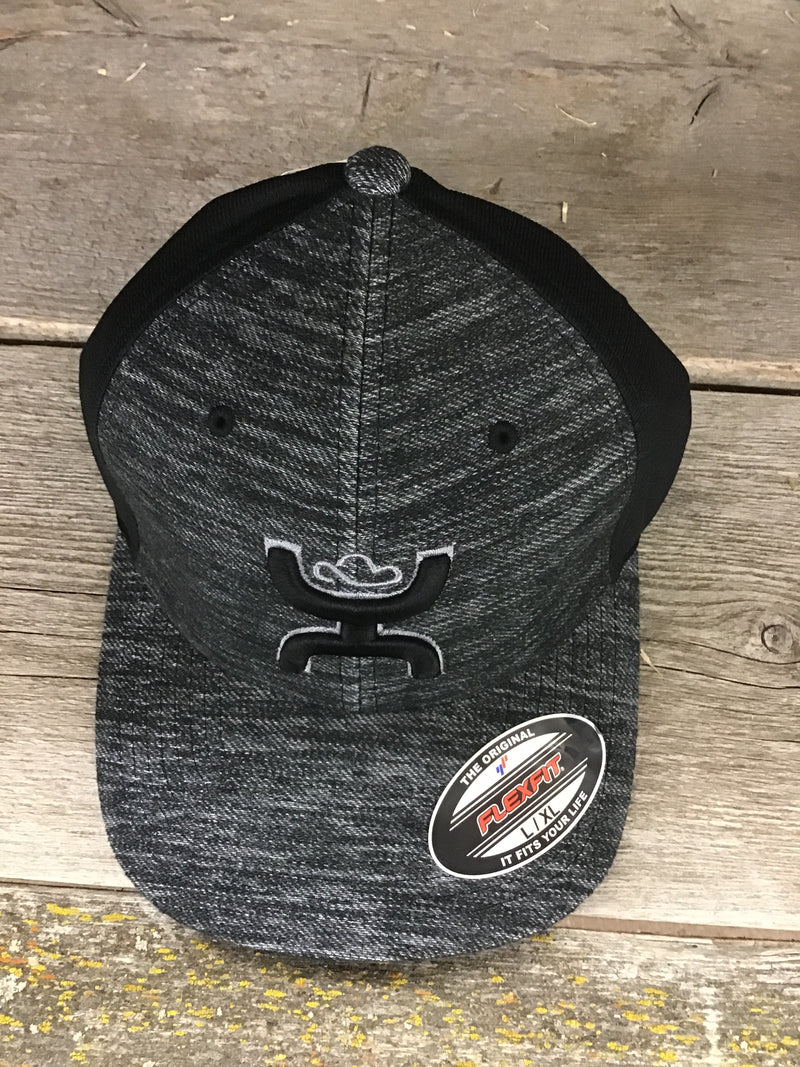 CL1731BK-L/XL-Blk/Gry Cap Hooey "Ash" Flexfit w/Calock Back