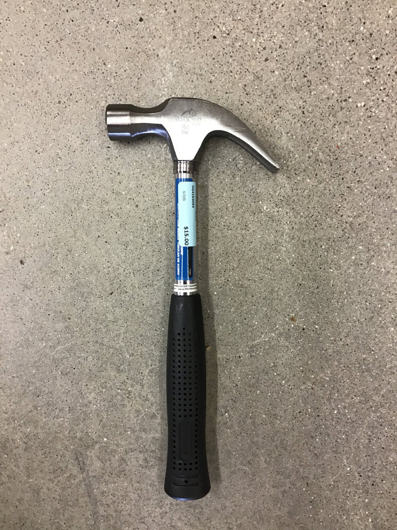 HG4163093 Hammer Claw Steel 16oz Rubber Handle