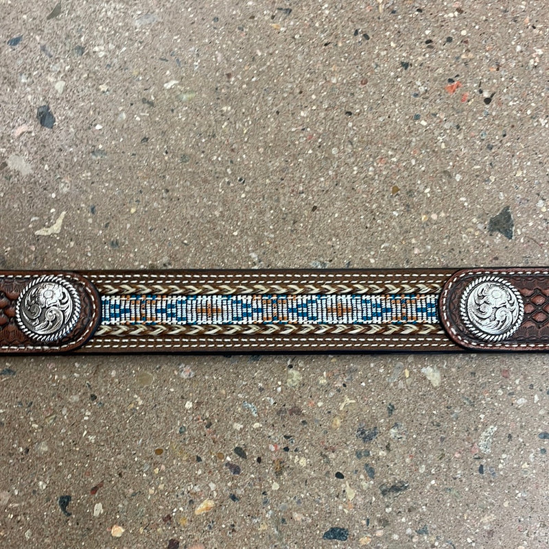 CL3071746-000 Belt Men's Basket Weave Bead Inlay