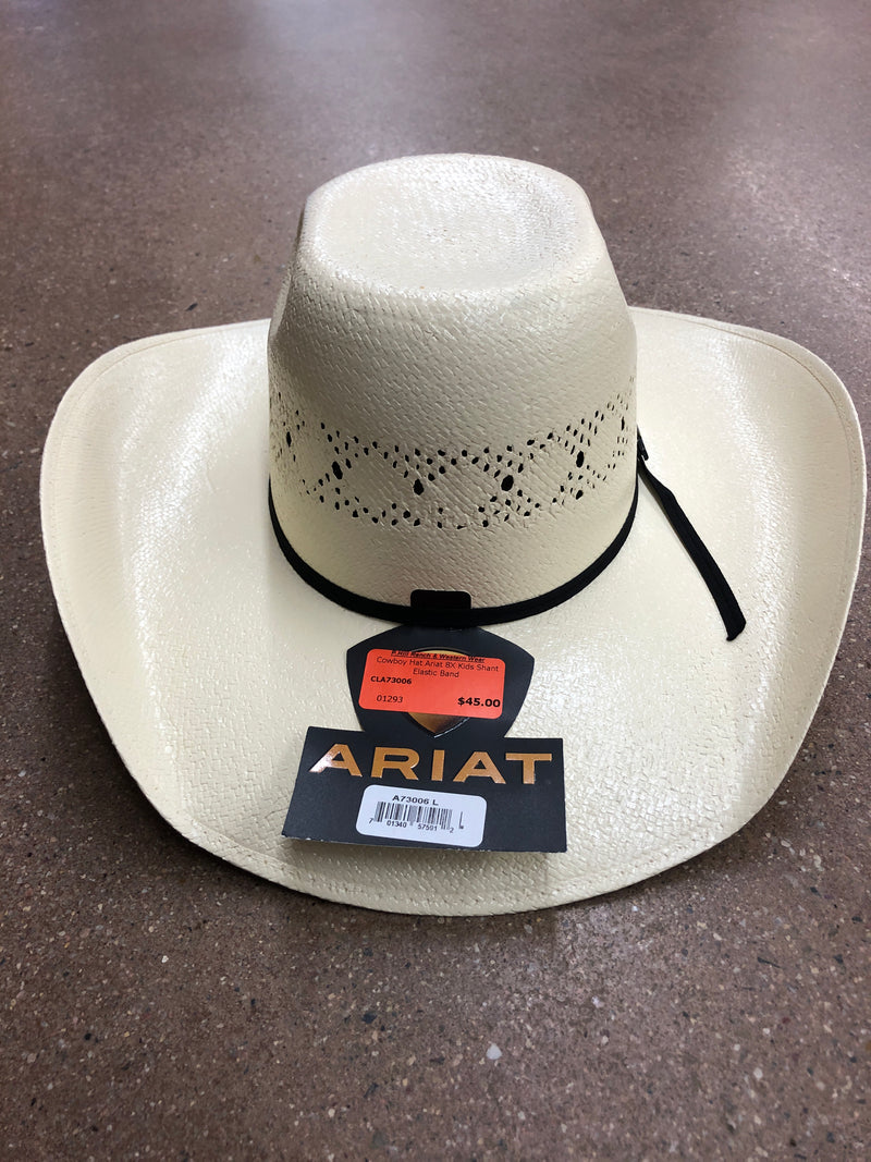 CLA73006 Cowboy Hat Ariat 8X Kids Shant Elastic Band