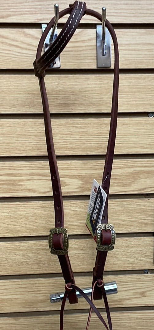 TK10010-01-23 Headstall Browband Vintage Center Canyon Rose Harness Leather