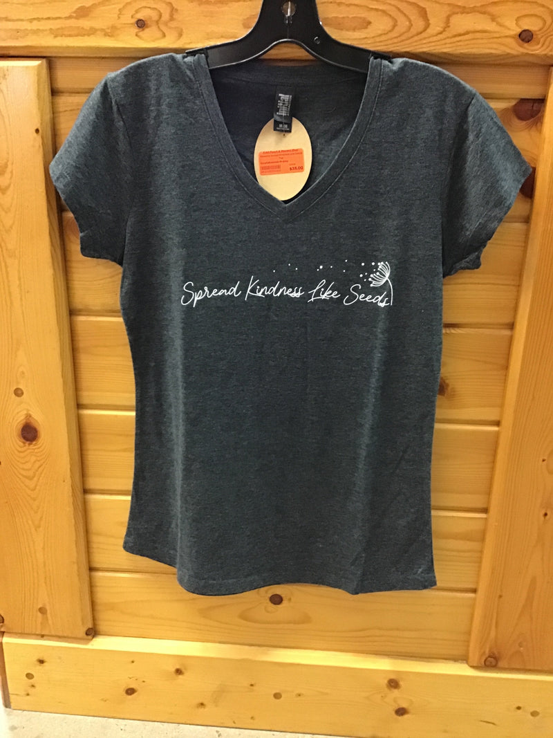 CLLadyKindness-XL-Grey Womens Spread Kindness Like Seeds Tee