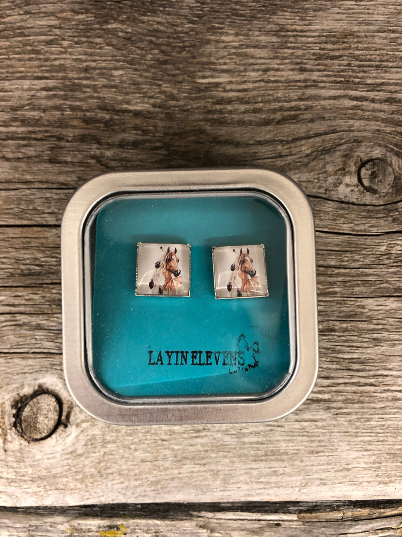 BGLAYINELEVANS--SqHorse Layin Elevans Earrings