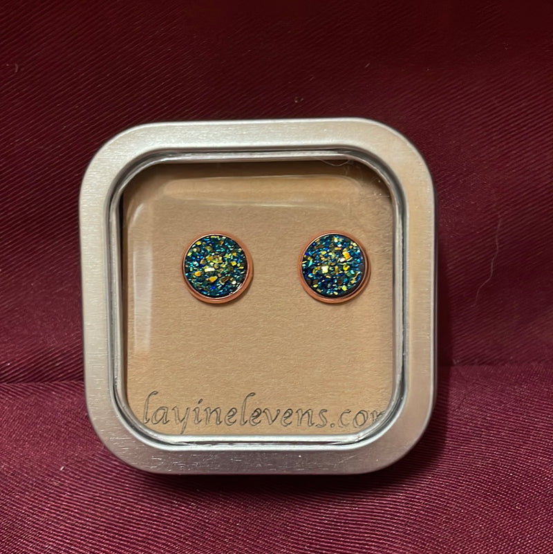 BGLAYINELEVANS--Ros/DBlu Layin Elevans Earrings