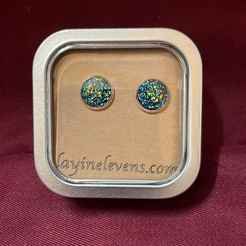 BGLAYINELEVANS--Slv/BlGr Layin Elevans Earrings